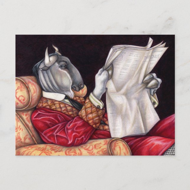 Carte Postale Gnu Funny News Animal Newspaper (Devant)