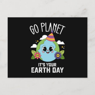 Carte Postale Go Planet Son Jour des terres Amusant Anniversaire
