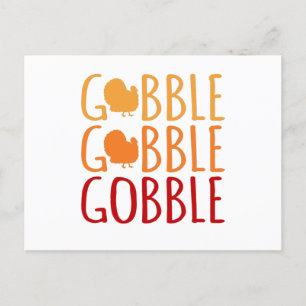Carte Postale Gobble Drôle Turquie Thanksgiving Famille Hommes F