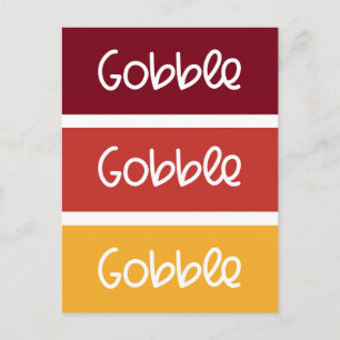 Carte Postale Gobble Gobble Gobble Moderne Thankgiving
