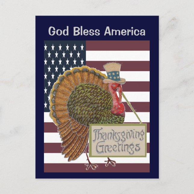 Carte postale God Bless America Thanksgiving (Devant)