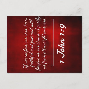 Carte Postale God Citations : 1 Jean 1:9 — "Confession et pardon