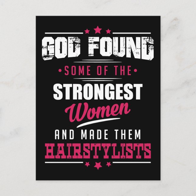 Carte Postale God Made HairStylists Hilarious Profession Design (Devant)
