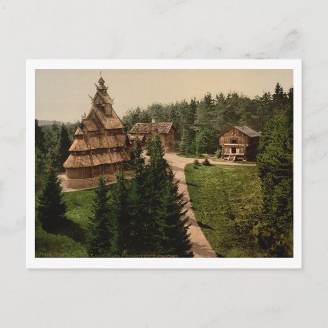 Carte Postale Gol Stave Church, Oslo, Norvège (Devant)