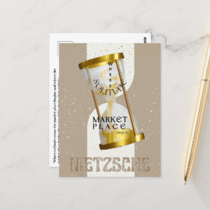 Carte Postale Gold Art Nouveau Introvert Philosophie citation