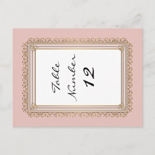Carte Postale Gold Baroque Classic Formal Élégant Numéros de tab