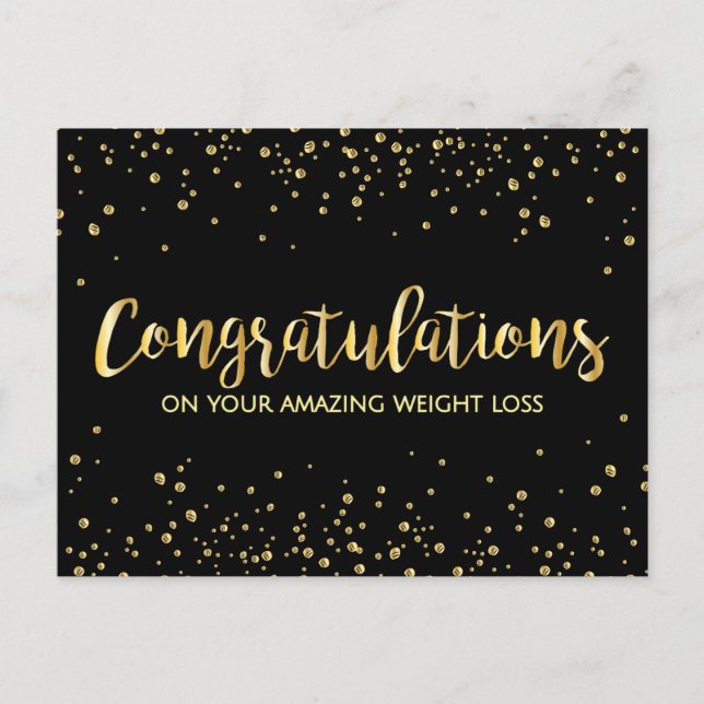 Carte Postale Gold Black Félicitations Weight Loss Award (Devant)