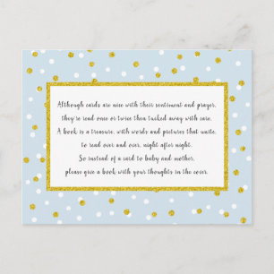 Carte Postale Gold Blue Confetti Livres pour bébé + couleur pers