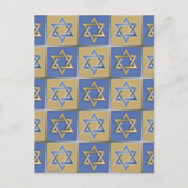 Carte Postale Gold Blue Star de David Art Panels (Devant)