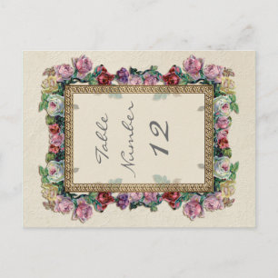 Carte Postale Gold Brocade Floral Formal Élégant Numéros de tabl