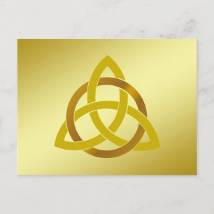 Carte Postale Gold Cream Trinity Knot Celtic Aquarelle