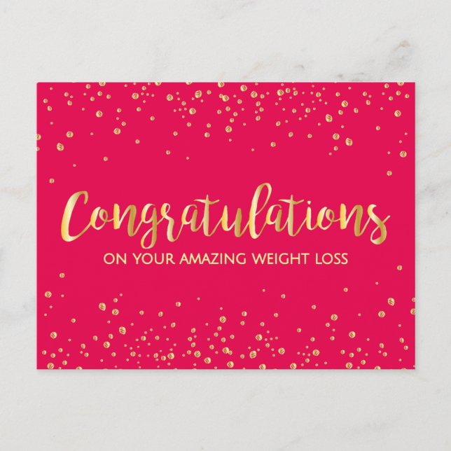 Carte Postale Gold Diet Félicitations Weight Loss Success (Devant)