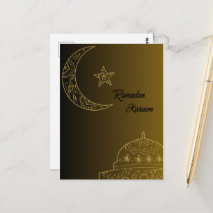 Carte Postale Gold et Black Happy Ramadan Kareem 2024