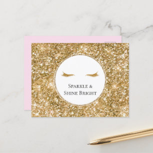 Carte Postale Gold Eyelashes parties scintillant de glamour girl
