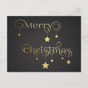 Carte postale Gold Joyeux Noël Stars