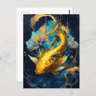 Carte Postale Gold Koi ::