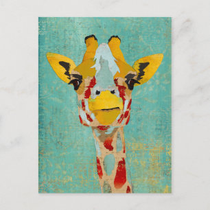 Carte Postale Gold Peeking Giraffe  Postcard