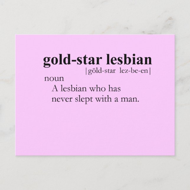 Carte Postale GOLD STAR LESBIAN (définition) (Devant)