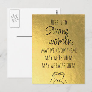 Carte postale Gold Strong Women Motivation