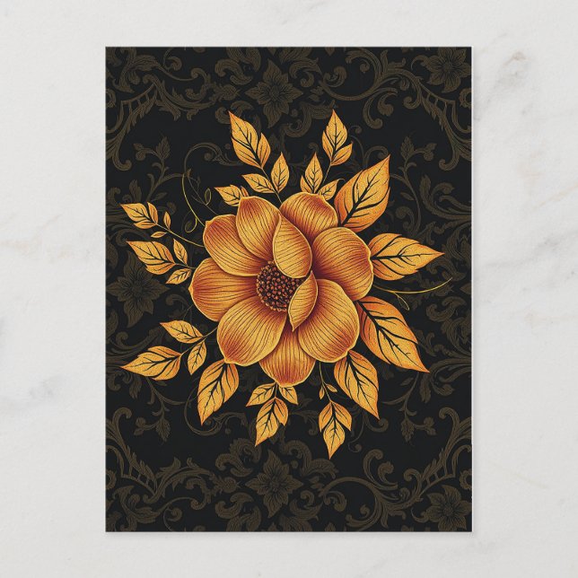 Carte Postale Golden Bloom Floral (Devant)