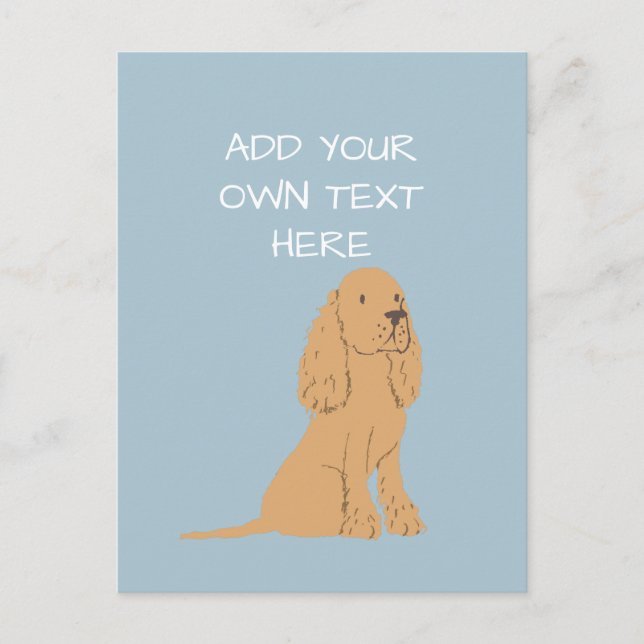 Carte Postale Golden Cocker Spaniel Nom du chien personnalisé (Devant)