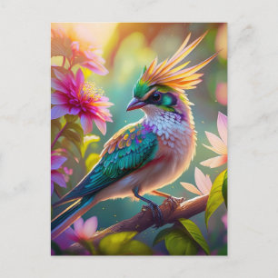 Carte Postale Golden Crested Green Headed Finch Imaginaire Oisea