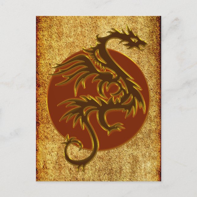 Carte Postale Golden Dragon Sun | style ancien (Devant)