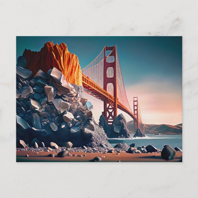 Carte Postale Golden Gate Bridge à San Fran, Art numérique (Devant)