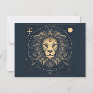 Carte Postale Golden Leo Zodiac