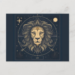 Carte Postale Golden Leo Zodiac