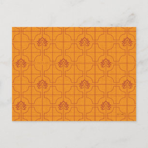Carte Postale Golden Lotus Grid Motif - Le Lotus Blanc