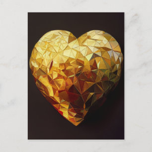 Carte Postale Golden Midas Touché Heart Glass Art