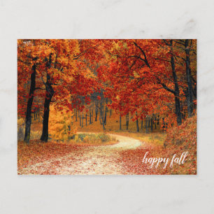Carte Postale Golden Orange and Yellow Fall Trees Nature Trail