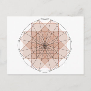 Carte Postale golden rectangle flower