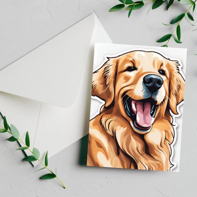 Carte postale Golden Retriever (Créateur téléchargé)