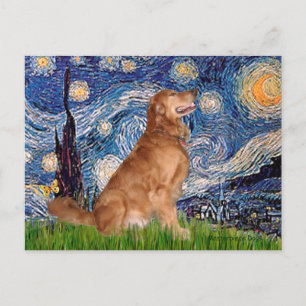 Carte Postale Golden Retriever 3 - Nuit étoilée