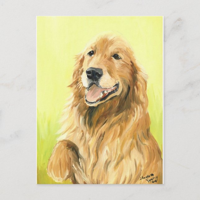 Carte postale Golden Retriever Dog Art (Devant)