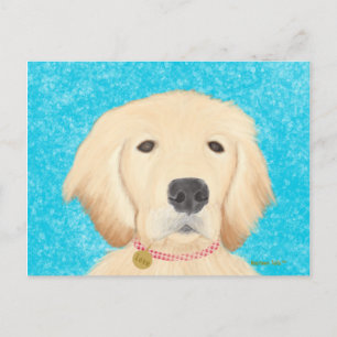 Carte postale Golden Retriever Dog Eau bleue
