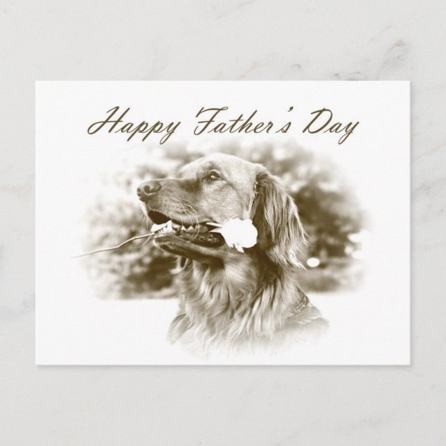 Carte postale Golden Retriever Fête des pères (Devant)