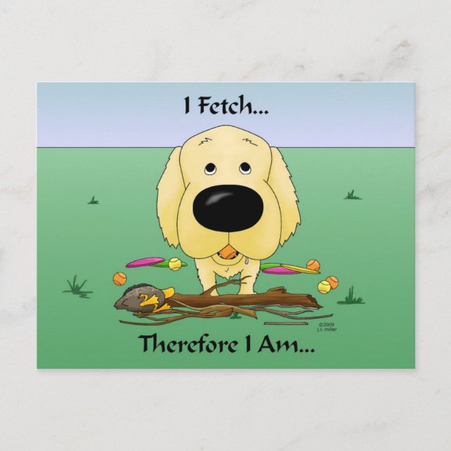 Carte Postale Golden Retriever(Goldens) I Fetch..Carte postale (Devant)