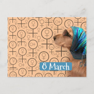 Carte Postale Golden Retriever Happy International Women's Day