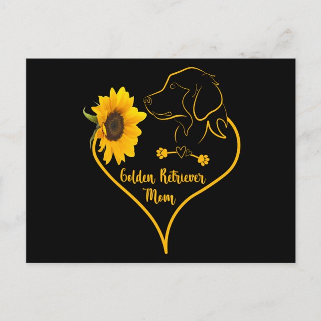 Carte Postale Golden Retriever Maman avec des Amoureux de les ch (Devant)