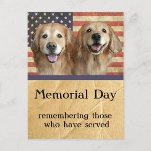 Carte postale Golden Retriever Memorial Day
