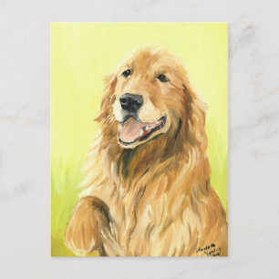 Carte postale Golden Retriever Original Chien Art