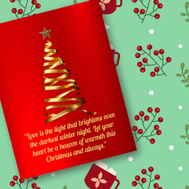 Carte postale Golden Ribon Christmas Tree (Créateur téléchargé)