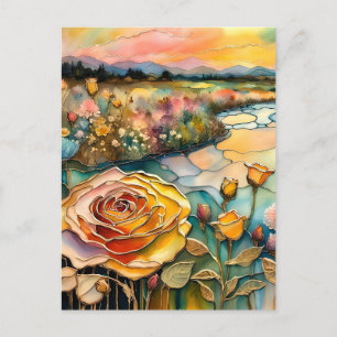 Carte Postale Golden Rose River Valley Sunrise