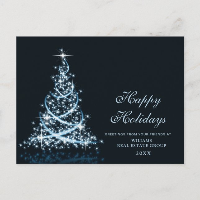 Carte Postale Golden Sparkle Christmas Stars Salutation d'entrep (Devant)