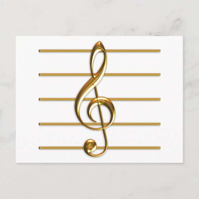 Carte Postale Golden Treble Clef (Devant)