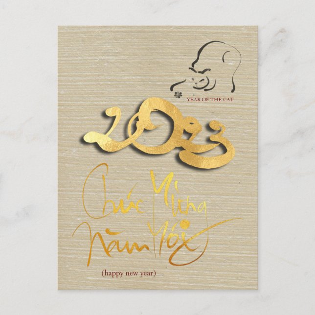 Carte Postale Golden Vietnamese Chat Année 2023 HPostC (Devant)