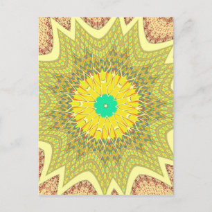 Carte Postale Golden Yellow African ethnie tribale motif Art